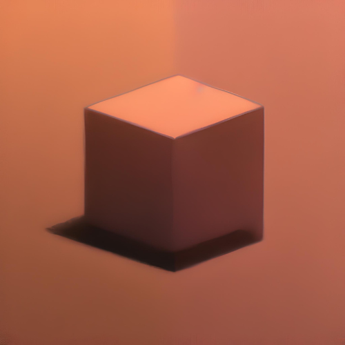 AI generated cube in pastel with chiaroscuro shading